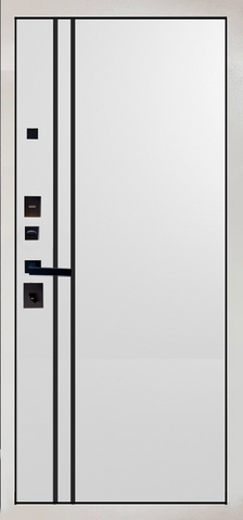 Теплая дверь входная Аргус Блэк 2П Фрейда/Нора-4, 2 замка, 2 мм металл, (черный кварц+белый велюр) #3