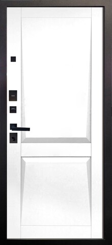 Теплая дверь входная Аргус Блэк Ариана, 2 замка, 2 мм металл, (черный муар+белая эмаль) #3