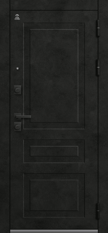 Теплая дверь входная Центурион С-114 зеркало (2026), 2 замка, 2 мм металл, (черный муар/графит кашемир+графит кашемир) #2