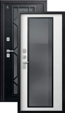 Термодверь входная Центурион Т-21 (2025), 2 замка, 1,2 мм металл, (черный муар+белый ясень софт)