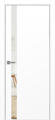 Дверь межкомнатная Оптима Порте Неаполь 211 (кромка алюминиевая с 4х сторон с врезкой под замок Морелли М1895 (М1885)), цвет белый снежный, экошпон, зеркало