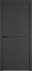 Дверь межкомнатная Владимирская фабрика дверей Урбан лофт Урбан 1 (кромка с двух сторон черная, молдинг черный (с зарезкой под замок), цвет джет лофт, экошпон, глухая