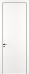 Дверь межкомнатная белая Владимирская фабрика дверей Урбан Эмалекс Урбан Z (алюминиевая кромка с четырех сторон черная, с зарезкой под замок AGB), цвет эмалекс айс, экошпон, глухая