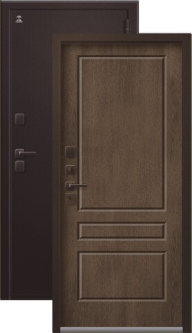 Термодверь входная Центурион Т-6 (2026), 2 замка, 1,4 мм металл, (шоколад букле+миндаль)