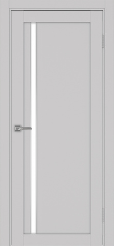 Дверь межкомнатная Оптима Порте Турин 527.121 АПС молдинг SC, цвет пепельный, экошпон, стекло лакобель белое