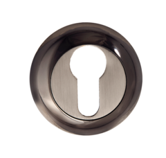 Накладка круг на цилиндр Пуэрто INET AL 08 BN/SN, цвет никель черный/никель матовый (гарантия - 12 месяцев)