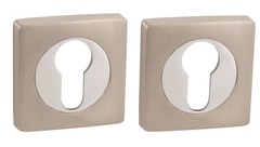 Накладка квадрат на цилиндр Пунто ET.K.ZQ51 (ET ZQ) SN/CP-3, цвет никель матовый/хром (гарантия - 12 месяцев)