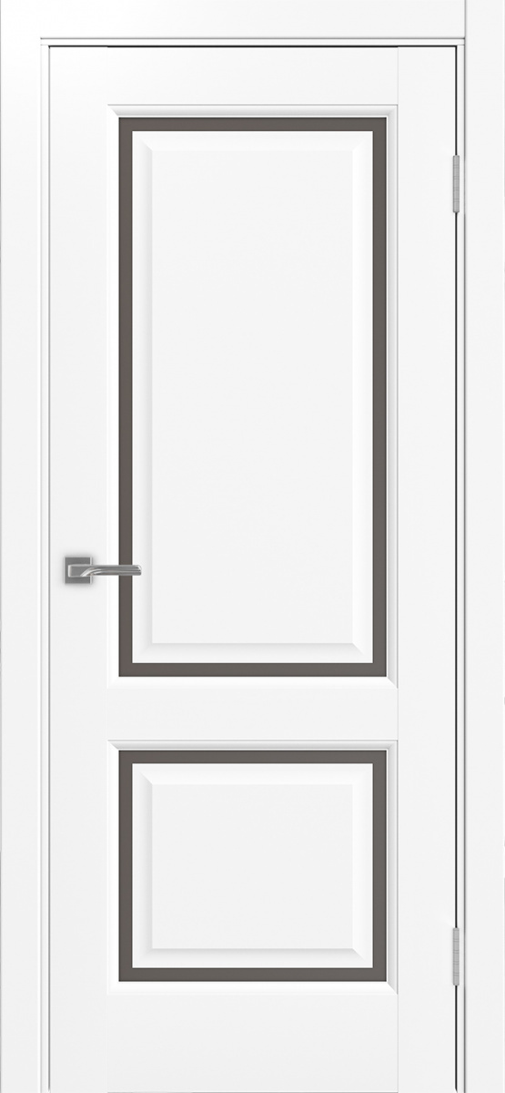 Дверь межкомнатная Оптима Порте Тоскана Нео 602С.2121, цвет белый снежный, экошпон, стекло бронза