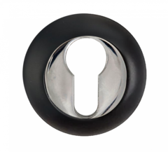 Накладка круг на цилиндр Пуэрто INET AL 08 B/CP, цвет черный/хром (гарантия - 12 месяцев)