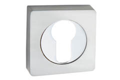 Накладка квадрат на цилиндр Пуэрто INET AL 02 SC/CP, цвет хром матовый/хром блестящий (гарантия - 12 месяцев)