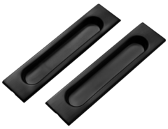 Ручка квадрат для раздвижных дверей Ренц INSDH 601 B (цена за комплект), цвет черный (гарантия - 10 лет)