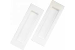 Ручка квадрат для раздвижных дверей Ренц INSDH 602 W (цена за комплект), цвет белый (гарантия - 10 лет)