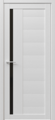 Дверь межкомнатная белая Альберо (Фрегат) Мегаполис Валенсия, цвет снежный кедр, экошпон, стекло черное