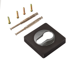 Накладка квадрат на цилиндр Пуэрто INET AL 02 MBN, цвет никель черный матовый(графит) (гарантия - 12 месяцев)