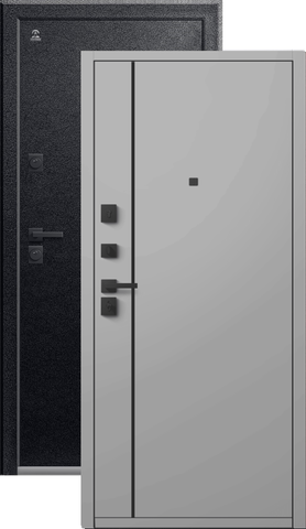 Теплая дверь входная Центурион С-106 (2026), 2 замка, 2 мм металл, (черный муар+сильвер кашемир)