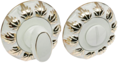 Завертка круг Ренц INBK 10 W/GP, цвет белый/золото к ручкам Фабриано INDH 64-10 W/GP, Флория INDH 17-10 W/GP, Глория INDH 61-10 W/GP (гарантия - 12 месяцев)