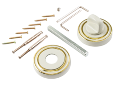 Завертка круг Ренц INBK 16 W/GP, цвет белый/золото к ручкам Новара INDH 625-16 W/GP (гарантия - 12 месяцев)