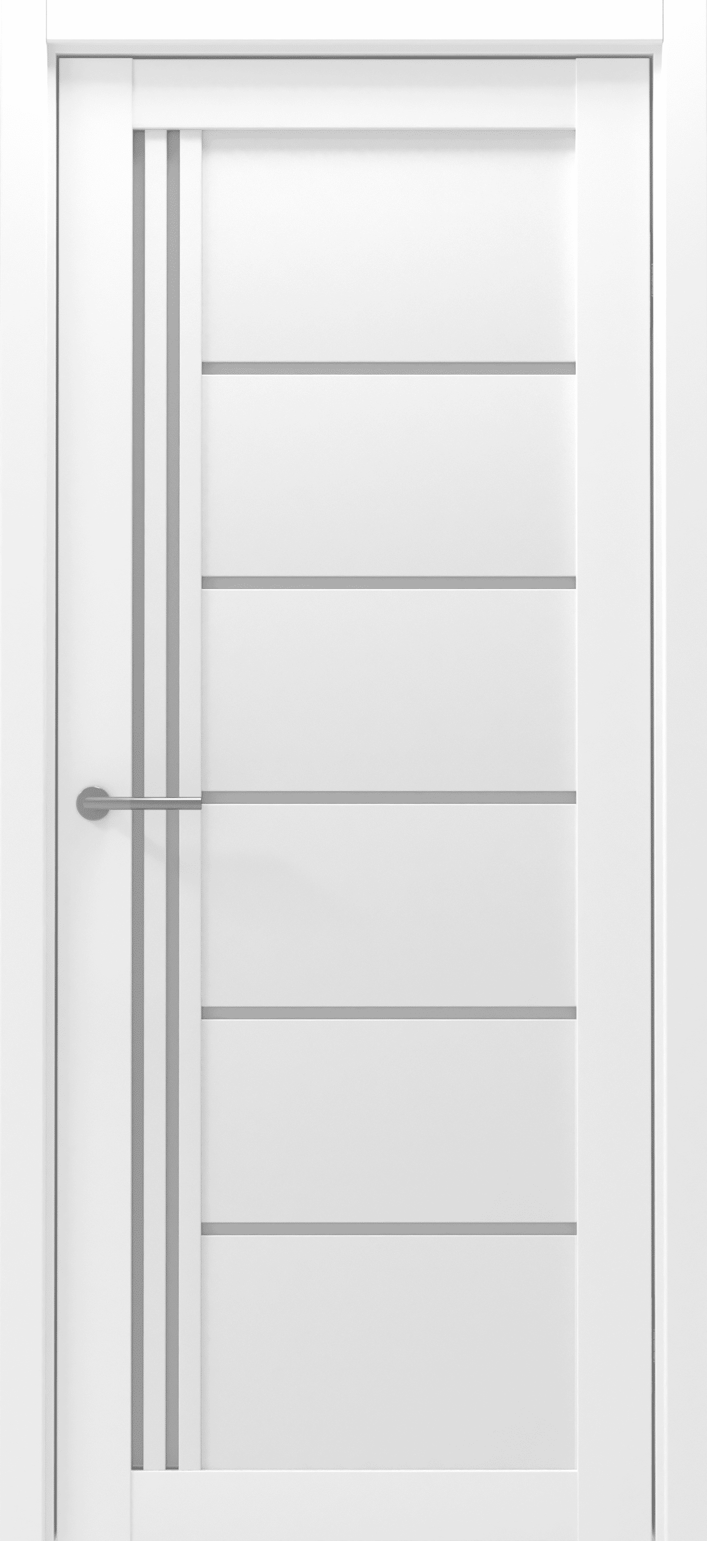 Дверь межкомнатная Альберо (Фрегат) Мегаполис винил Порту, цвет белый, винил, стекло мателюкс