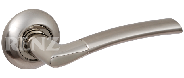 Ручка круг Ренц Капри INDH 38-08 SN/NP, цвет никель матовый/блестящий, ЦАМ (гарантия - 10 лет)