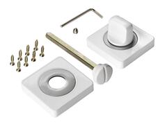 Завертка квадрат Ренц INBK 02 SW/SN, цвет супер белый/никель матовый к ручкам Франко (гарантия - 12 месяцев)