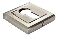 Накладка квадрат на цилиндр Морелли MH-KH-SSN/BN, цвет никель белый/никель черный (гарантия - 12 месяцев)