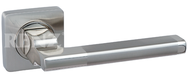 Ручка квадрат Ренц Рим INDH 53-02 SN/NP, цвет никель матовый/блестящий, ЦАМ (гарантия - 10 лет)