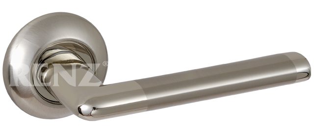 Ручка круг Ренц Тренто INDH 19-08 SN/NP, цвет никель матовый/никель блестящий, ЦАМ (гарантия - 10 лет)