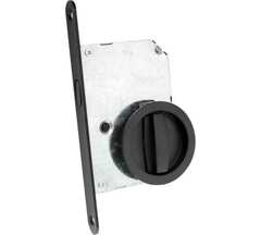 Ручка круг для раздвижных дверей с замком Ренц INSDH-BK 603 B (цена за комплект), цвет черный (гарантия - 10 лет)