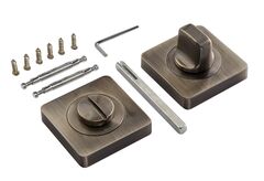 Завертка квадрат Ренц INBK 02 AB, цвет бронза античная к ручкам Равенна INDH 302-02 AB, Рим INDH 53-02 MAB (гарантия - 12 месяцев)