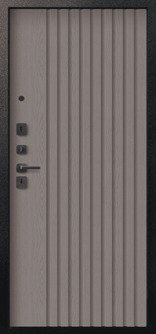 Теплая дверь входная Сезам V-15 (2026), 2 замка, 1,4 мм металл, (черный муар/темный бетон+грей ясень софт) #3