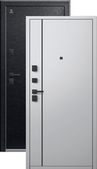 Теплая дверь входная Центурион С-106 (2026), 2 замка, 2 мм металл, (черный муар+белый кашемир)