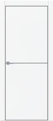 Дверь межкомнатная белая Убертюре Тамбурат 4102 (кромка алюминиевая черная с 4х сторон, врезка под замок и скрытые петли), цвет аляска суперматовая, полипропилен, глухая