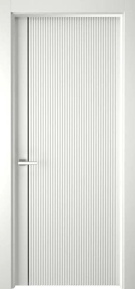 Дверь межкомнатная Двери регионов Лайн-1, цвет белая эмаль рал 9003, эмаль, глухая