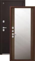Термодверь входная Центурион Т-6/1 (2026) зеркало, 2 замка, 1,4 мм металл, (шоколад букле+миндаль)