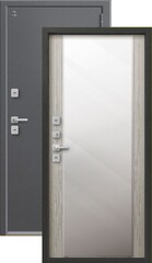 Термодверь входная Центурион Т-6/1 (2026) зеркало, 2 замка, 1,4 мм металл, (серый букле+полярный дуб)