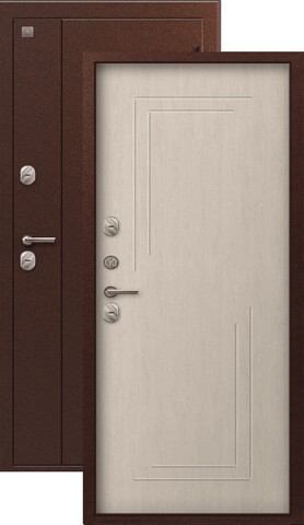 Термодверь входная Сезам Т-100 (2026), 2 замка, 1,2 мм металл, (медь антик+седой дуб)