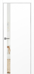 Дверь межкомнатная Оптима Порте Неаполь 211 (кромка алюминиевая с 2х сторон с врезкой под замок Морелли М1895 (М1885)), цвет белый снежный, экошпон, зеркало