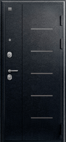 Теплая дверь входная Сезам V-03 (2025), 2 замка, 1 мм металл, (черный муар+белый кашемир) #2