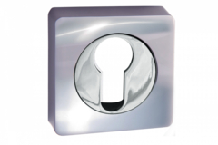 Накладка квадрат на цилиндр Ренц INET 02 CP, цвет хром (гарантия - 12 месяцев)