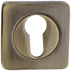 Накладка квадрат на цилиндр Ренц INET 02 AB, цвет бронза античная (гарантия - 12 месяцев)