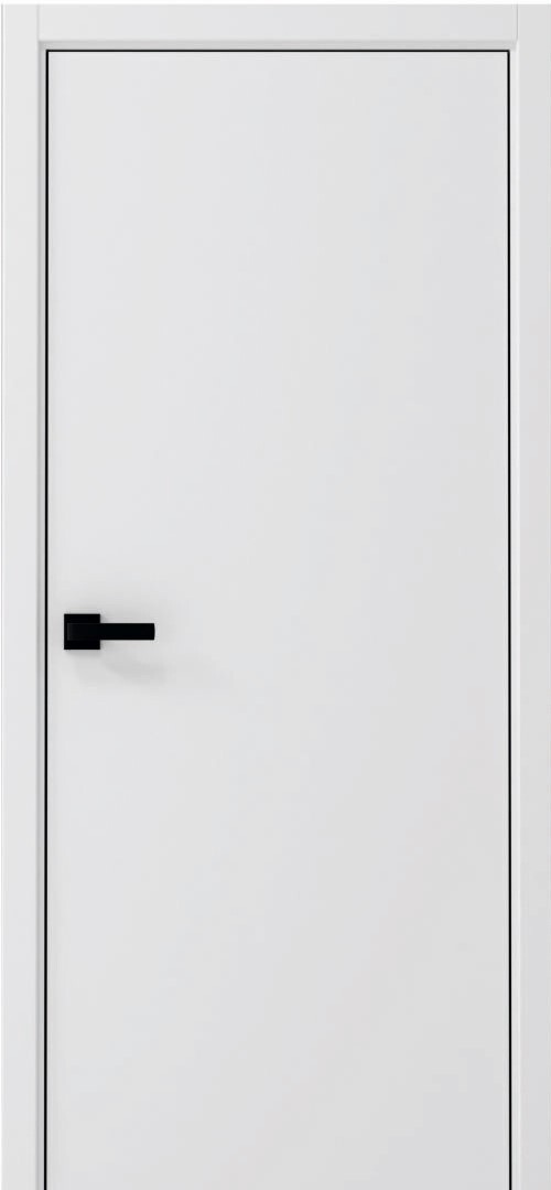 Дверь межкомнатная Альберо (Фрегат) Графика-1 (кромка АБС черная с 4х сторон), цвет белый, винил, глухая