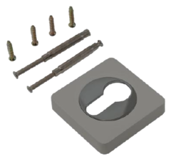 Накладка квадрат на цилиндр Ренц INET 02 MBN/CP, цвет никель черный матовый(графит)/хром (гарантия - 12 месяцев)