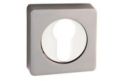 Накладка квадрат на цилиндр Ренц INET 02 SN/NP, цвет никель матовый/никель блестящий (гарантия - 12 месяцев)