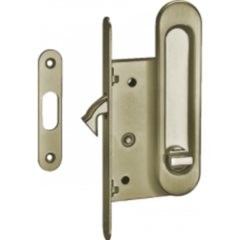 Ручка овал для раздвижных дверей с замком Тикс INSDH-BK 501 AB (цена за комплект), цвет бронза античная (гарантия - 12 месяцев)