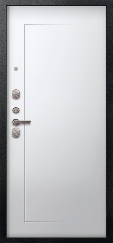 Теплая дверь входная Сезам V-03 (2025), 2 замка, 1 мм металл, (черный муар+белый кашемир) #3