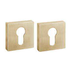 Накладка квадрат на цилиндр Фуаро ET.K.DM51 (ET DM) SSG-39, цвет золото сатинированное (гарантия - 12 месяцев)