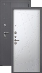 Дверь входная Сезам А-03 (2026), 2 замка, 1 мм металл, (серый букле+белый кашемир)