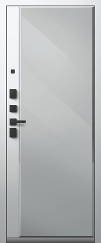 Теплая дверь входная Центурион С-114 зеркало (2026), 2 замка, 2 мм металл, (черный муар/графит кашемир+белый кашемир) #3