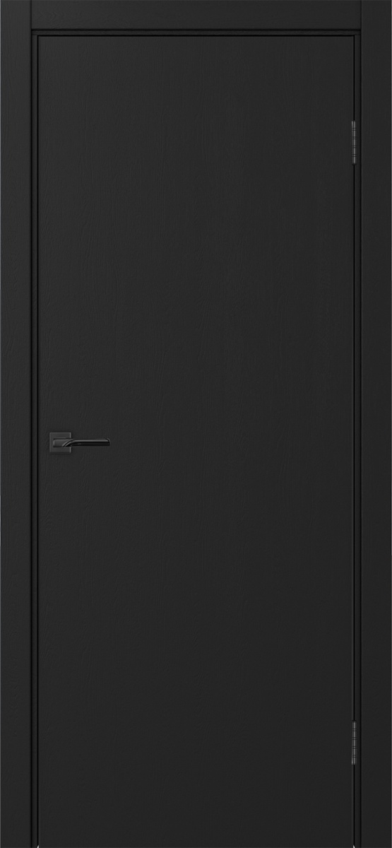 Дверь межкомнатная Оптима Порте Неаполь 201 (кромка ПВХ в цвет полотна с 4х сторон с врезкой под замок Морелли М1895 (М1885)), цвет антрацит, экошпон, глухая