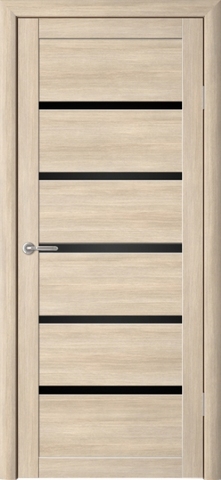 Дверь межкомнатная Альберо (Фрегат) Мегаполис Вена, цвет мокко лиственница, экошпон, стекло черное